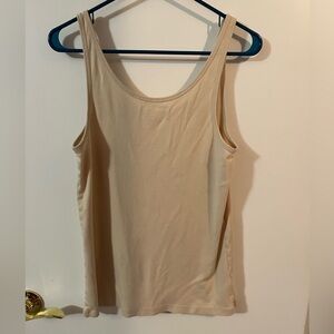 Live love LOFT Cream Scoop-Neck Tank Top XL